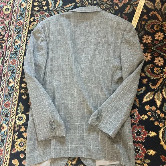 MANI by Giorgio Armani Gray Checkered Men's Blazer Suit Jacket sz 42